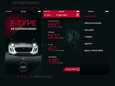 Jaguar F-Type engine ios mobile specs