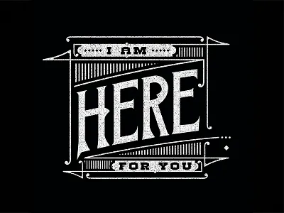 Here for You branding identity lettering shirt typography vintage