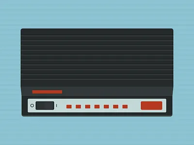 V.92 56K Modem device illustration modem retro simple technology