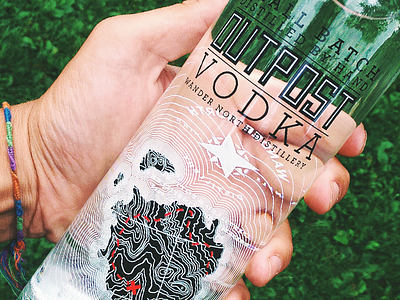 Outpost Vodka — Wander North Distillery island label microdistillery outpost vodka vodka label wander north wander north distillery