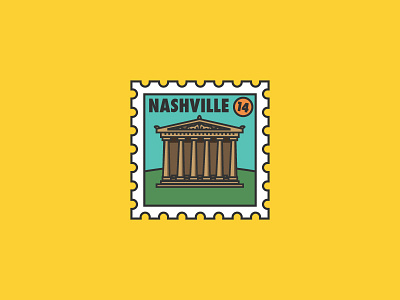 Nashville illustration mail music city nashvegas nashville parthenon stamp tennessee