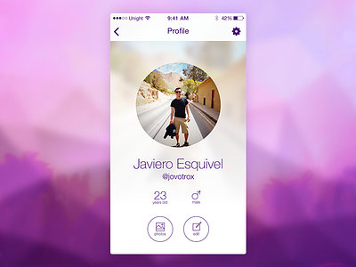 Profile Screen 2.0 age app blur edit geo ios party profile screen unight username