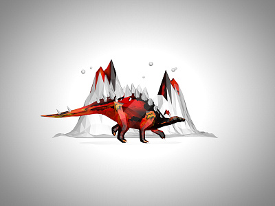 Poly Dinosaur dinosaur konte low lowpoly mountain poly rocks