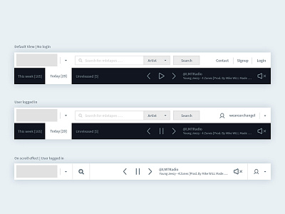 Masthead Redesign 2 masthead music navigation player tabs web app