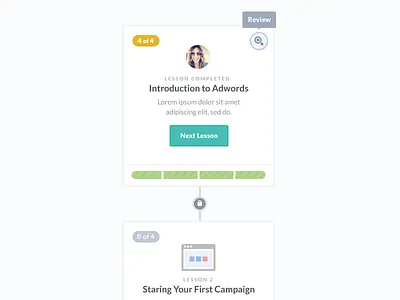 Lessons Overview adwords app interface learn lessons ui user ux web wip