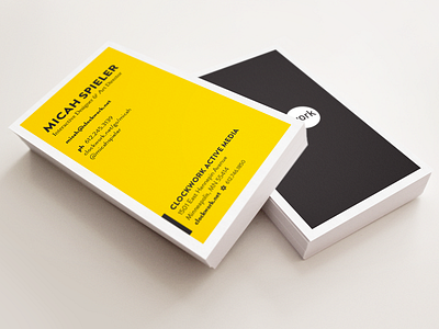 Clockwork Business Cards business business cards cards clockwork portrait vertical yellow