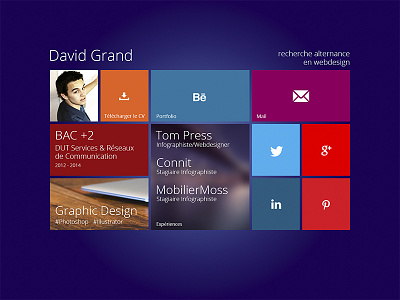 Modern UI CV cv flat design grid metro modern ui ui webdesign windows 8