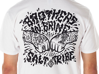 BROTHERS IN BRINE cornwall fistbump illustration salttribe surf tattoo tshirt