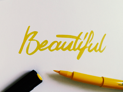 Beautiful lettering beautiful brushpen calligraphy lettering letters type typography yellow