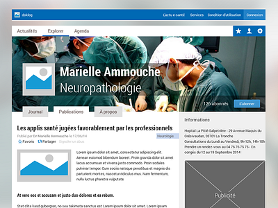 Prototype of a Medical Social Network axure doklog interface medical profile prototype social network ui webapp webdesign wireframe wixiweb