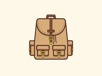 Gone to the Studio arting backpack camping canvas design illustration minimal pack vector