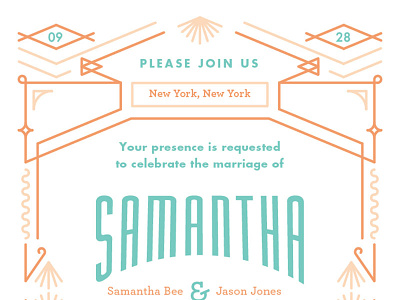 Sam & Jason invitation tortoise belly wedding