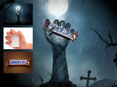 Snickers - Halloween Ad Retouch ad halloween manipulation photoshop retouch snickers