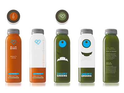 BlueBarn Bottles 5 color bottles cold pressed juice packaging process