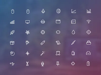 LineIconSet v2.0 dollar graph icons illustrations lines miscellaneous stationary target vector website wizard
