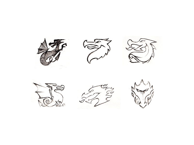 Anders Drage logomark animal black and white bobrov dragon identity ivan logo mark