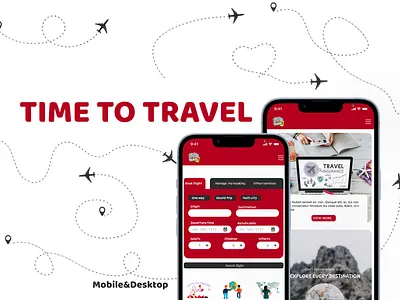 UI/UX Project: Time To Travel dashboard designer illustration mobiledesign prototypes responsive travel ui uiuxproject ux webdesign