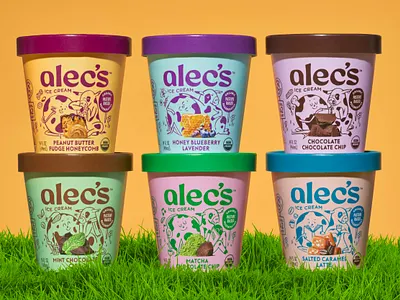 Alec's Ice Cream - Family branding cow dairy earth food ice cream illustration natural packaging photography planet regenerative