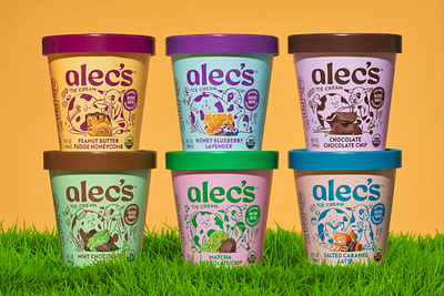 Alec's Ice Cream - Family branding cow dairy earth food ice cream illustration natural packaging photography planet regenerative