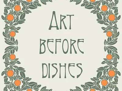 Art Before Dishes art deco illustration procreate repeat simple