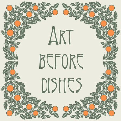 Art Before Dishes art deco illustration procreate repeat simple