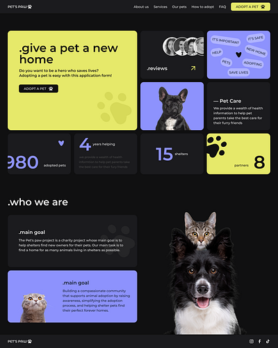 Shelter | Landing page adoption branding design figma landing page product design shelter ui uiux