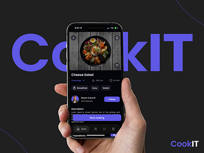 CookIT - Recipe Page app app design branding cook app cooking diet figma food recipe app foodtech health ingredients interface ios logo mobile mobile app product design recipe ui ux