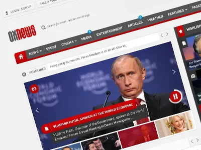 OXNEWS interactive magazine news uiux website