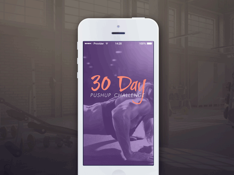 30DayPushupChallenge App - final design animation app app design calendar design fitness ios iphone mobile pastel ui design ux design