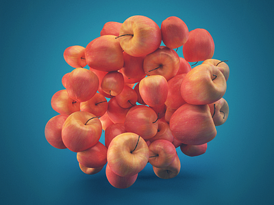 Apples. 3d c4d cinema 4d colorful maxon render shape texture vray vrayforc4d