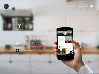 Flowhome landing animation 5 android animation apple flowhome google landing nexus slider vertical website