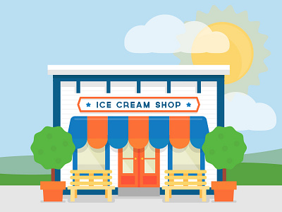 Ice Cream Shop blog drupal flat illustration shop simple