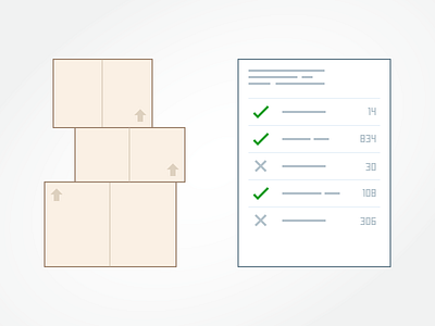 VendHQ examples pages - Inventory boxes checklist flat illustration inventory line drawing startup storage subtle vend