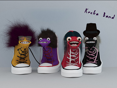 Kecka Band art band character design converse creative digital fans metal rock shoes