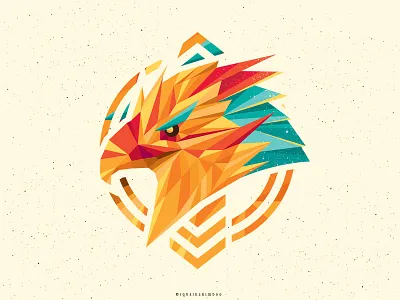 Where Eagles Dare color doodle eagle emblem illustration logo lowpoly polygon vector