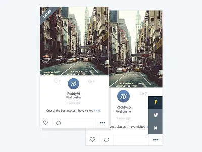 Sharing Options dropdown dropup feed share social
