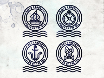 Tales of the Sea anchor compass icon logo sea ship skull stamp texture typography water watermark