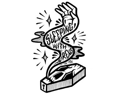 SLEEPING WITH SIRENS casket coffin illustration key skull stars tattoo tshirt