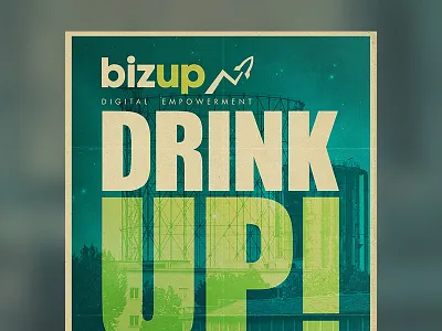 Drink Up! Event Poster event flayer graphic design night poster space typo