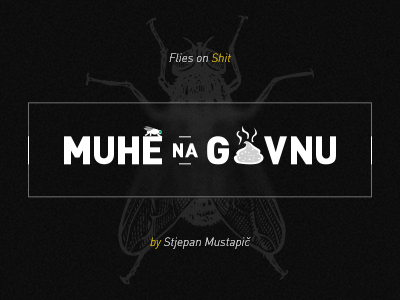 Muha na Govnu fly identity logo