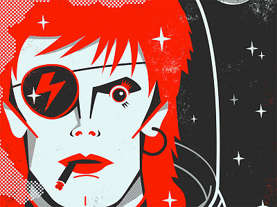 Waiting in the Sky alan defibaugh david bowie digital illustration vector ziggy stardust