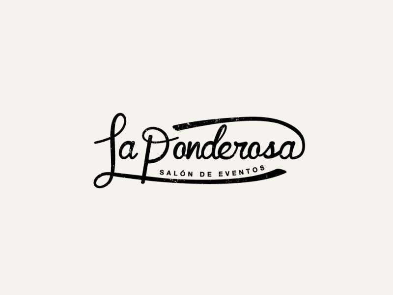 La Ponderosa logo after effects animation caligraphy gif graphic identity logo motion old tipography vintage