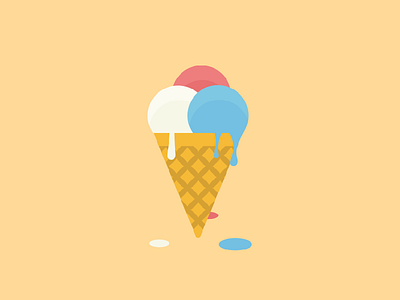 Bummer Summer flat ice cream icon summer