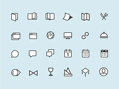 Dining Icon Iterations dining food host menu napkin restaurant strokes table