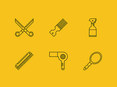 Hair Shed Icon Set icons illustration set