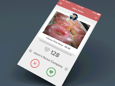 Local Offers App Concept deals gesture ios shopping swipe tinder ui ux