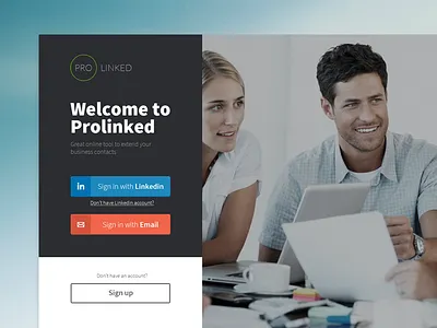 Landing Page flat landing linkedin page register web website www