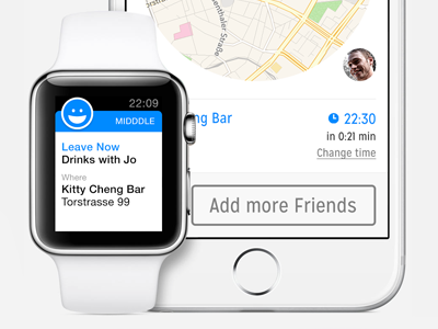 Midddle App on Apple Watch & iPhone 6 app apple watch iphone ui ux watch wearable