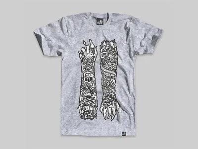 NFS BAD LUCK catsneeze design illustration nfs rose skull tattoo tshirt zombie