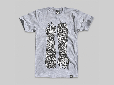 NFS BAD LUCK catsneeze design illustration nfs rose skull tattoo tshirt zombie